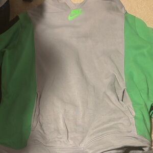 Nike Gray Hoodie with Green Accents